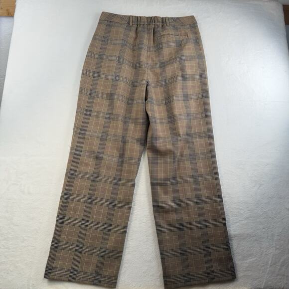 Old Navy Sz L Taylor Wide Leg Trouser Pants Pleated High Waisted Straight Plaid - Picture 10 of 15